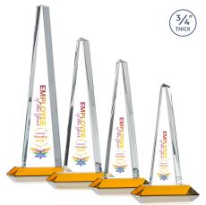 Majestic Tower Full Color Amber Pyramid Crystal Award - Corporate Awards