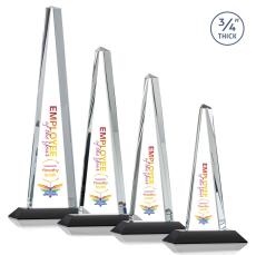 Majestic Tower Full Color Black Pyramid Crystal Award - Corporate Awards