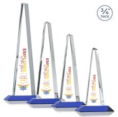 Majestic Tower Full Color Blue Pyramid Crystal Award - Corporate Awards