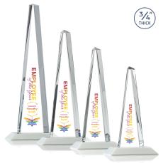 Majestic Tower Full Color White Pyramid Crystal Award - Corporate Awards