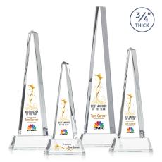 Majestic Tower Full Color Clear on Newhaven Base Pyramid Crystal Award - Corporate Awards