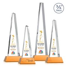 Majestic Tower Full Color Amber on Newhaven Pyramid Crystal Award - Corporate Awards