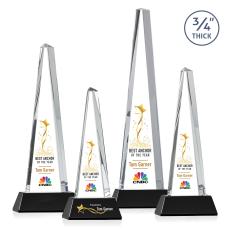 Majestic Tower Full Color Black on Newhaven Base Pyramid Crystal Award - Corporate Awards