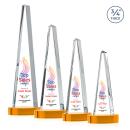 Majestic Tower Full Color Amber on Alberton Base Obelisk Crystal Award