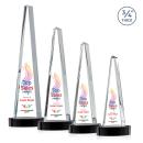 Majestic Tower Full Color  Black on Alberton Base Pyramid Crystal Award