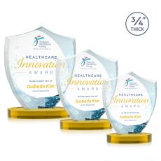 Scudo Shield Full Color Gold on Alberton Base Abstract / Misc Crystal Award - Full Color Awards