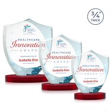 Scudo Shield Full Color Red on Alberton Base Abstract / Misc Crystal Award - Glass Awards