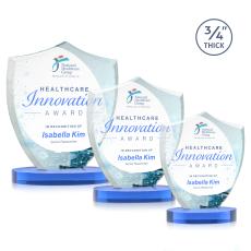 Scudo Shield Full Color Sky Blue on Alberton Base Abstract / Misc Crystal Award - Full Color Awards