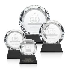 Seville Black on Entwhistle Base Circle Crystal Award - Crystal Diamond Awards