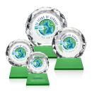 Seville Full Color Green on Entwhistle Base Circle Crystal Award