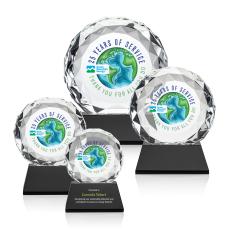 Seville Full Color Black on Entwhistle Base Circle Crystal Award - Crystal Diamond Awards