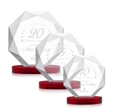 Kitchener Red on Alberton Base Crystal Award - Glass Awards