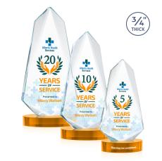 Sheridan Full Color Amber on Alberton Base Abstract / Misc Crystal Award - Glass Awards