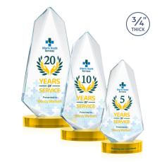 Sheridan Full Color Gold on Alberton Base Peak Crystal Award - Sales Awards