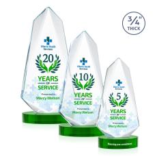 Sheridan Full Color Green on Alberton Base Abstract / Misc Crystal Award - Glass Awards