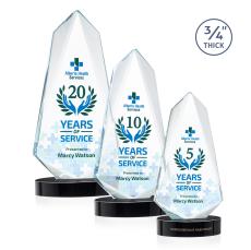 Sheridan Full Color Black on Alberton Base Peak Crystal Award - Sales Awards