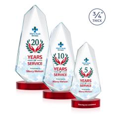 Sheridan Full Color Red on Alberton Base Abstract / Misc Crystal Award - Glass Awards