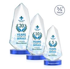 Sheridan Full Color Sky Blue on Alberton Base Peak Crystal Award - Sales Awards
