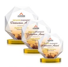 Kitchener Full Color Gold on Alberton Base Crystal Award - Corporate Awards