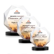 Kitchener Full Color Black on Alberton Base Crystal Award - Corporate Awards