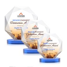 Kitchener Full Color Sky Blue on Alberton Base Crystal Award - Corporate Awards