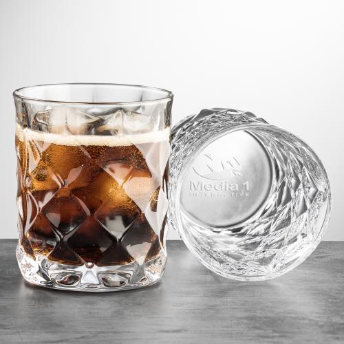 Corporate Recognition Gifts - Etched Barware - Woodward On-the-Rocks - 10oz