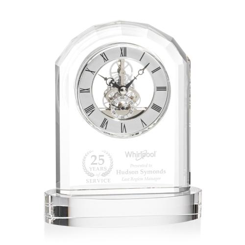 Corporate Awards - Crystal Awards - Birkdale Clock on Base