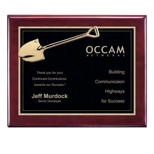 Corporate Awards - Award Plaques - Shovel Plaque