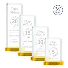 Dalton Gold on Alberton Base Rectangle Crystal Award - Corporate Awards