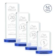 Dalton Sky Blue on Alberton Base Rectangle Crystal Award - Corporate Awards