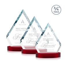 Apex Red on Alberton Base Crystal Award - Colored Crystal