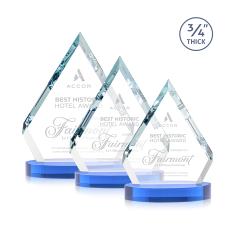 Apex Sky Blue on Alberton Base Crystal Award - Corporate Awards
