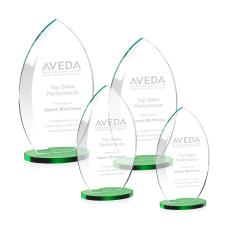 Windermere Green Flame Crystal Award - Colored Glass Awards