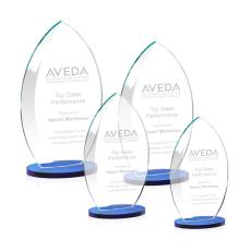 Windermere Blue Flame Crystal Award - Colored Glass Awards