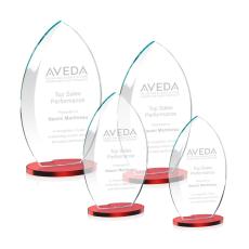 Windermere Red Flame Crystal Award - Colored Crystal