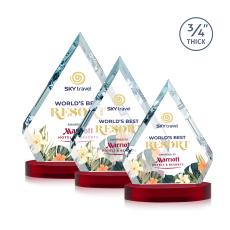 Apex Full Color Red on Alberton Base Crystal Award - Crystal Awards