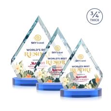 Apex Full Color Sky Blue on Alberton base Crystal Award - Crystal Awards