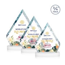 Apex Full Color White on Alberton Base Crystal Award - Crystal Awards