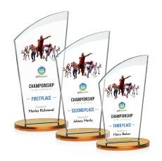 Tomkins Full Color Amber Peak Crystal Award - Sales Awards