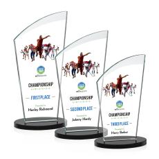Tomkins Full Color Black Peak Crystal Award - Sales Awards