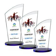 Tomkins Full Color Blue Peak Crystal Award - Sales Awards