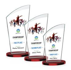 Tomkins Full Color Red Peak Crystal Award - Sales Awards