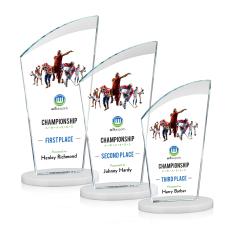 Tomkins Full Color White Peak Crystal Award - Sales Awards