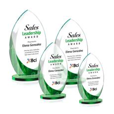 Windermere Full Color Green Flame Crystal Award - Full Color Awards