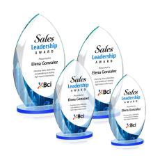 Windermere Full Color Sky Blue Flame Crystal Award - Corporate Awards