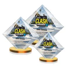 Teston Full Color Amber  Crystal Award - Crystal Awards