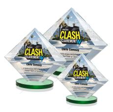 Teston Full Color Green Crystal Award - Crystal Awards
