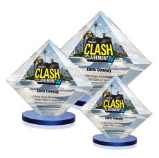Teston Full Color Blue Crystal Award - Crystal Awards