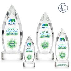 Fortier Full Color Clear on Base Peak Crystal Award - Crystal Awards