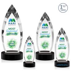 Fortier Full Color Black on Base Arch & Crescent Crystal Award - Corporate Awards
